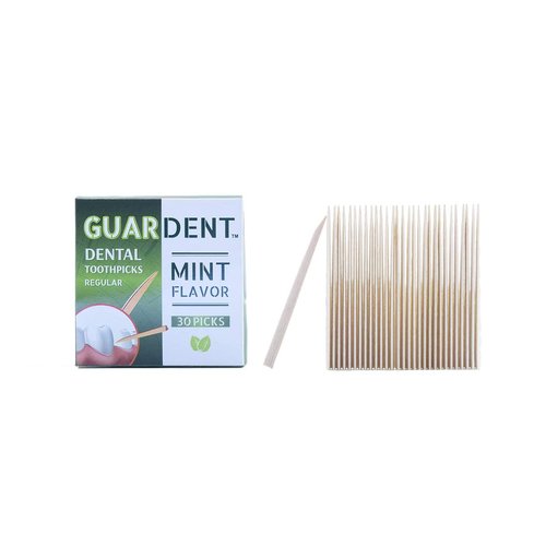 Guardent Interdental Toothpicks, Fresh Mint Flavor, Remove Food and Plaque, Easy-to-Carry, 4x30 Picks/Pack (120 Picks)