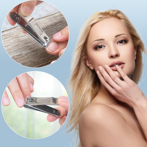 SUTOUG Nail Clippers Set 2 PCS, Strong and Sturdy Nail Clippers for Thick Nails for Fingernails and Toenails, Stainless Steel Nail Clippers for Men and Women