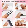 Makartt Cuticle Remover Kit, Nail Care Kit with Cuticle Oil Pen, Cuticle Trimmer, Nail File & 120ml Cuticle Remover Liquid, Nail Manicure Kit for Cuticle Softener & Moisturize