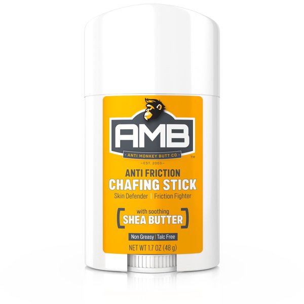 Anti Monkey Butt Anti Chafing Stick, Reduces Body, Thigh, Chest Chafe, Rubbing & Irritation with Shea Butter and Almond Oil, 1.7oz