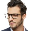 OCCI CHIARI Reading Glasses Men's Rectangle Reader Durable Spring Hinge 1.0 1.25 1.5 1.75 2.0 2.25 2.5 2.75 3.0 3.5(Black 200)