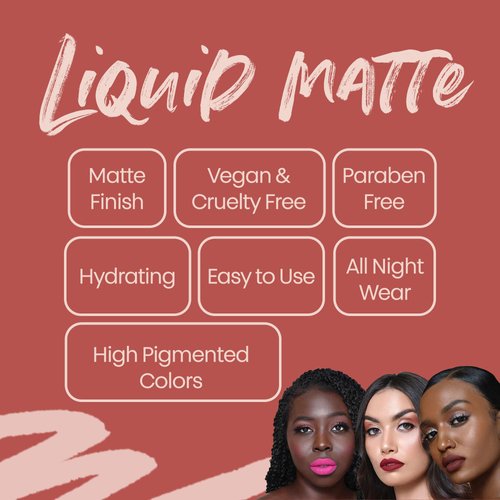 The Lip Bar | Vegan Liquid Matte Lipstick | High Pigment & Long-lasting | Boy Trouble - Red-Orange