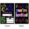 VAHATAN Hi Five 5th Birthday Party Invitations 20 Packs 5 Year Old Birthday Invites With Envelopes Colorful 5th Birthday Fill in Invite Cards