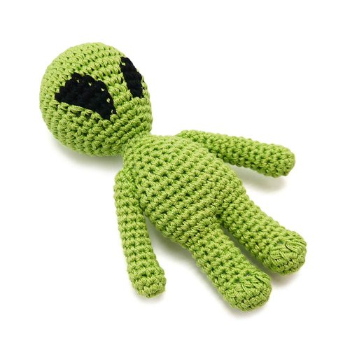 Cotton Crochet Squeaky Dog Toy - Alien