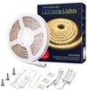 MY BEAUTY LIGHT LED Strip Lights Warm White, 16.4ft Dimmable LED Light Strip,12v Flexible LED Rope Lights Kits for Kitchen Cabinet Bedroom Party Decor