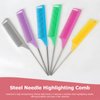 6PCS Hair Rat Tail Combs Parting Rat Tail Combs Teasing Fine Tooth Comb Metal Hair Pick Detangling Combs Set for Women,Girls(Pink Purple Green Grey Yellow Blue)