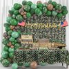 Keleno 133 Army Birthday Party Decorations Military Camo Party Supplies Camouflage Netting Balloon Arch Garland Kit Backdrop Tablecloth Flag Banner Hunting Soldier Birthday Decor for Boy Adult Men