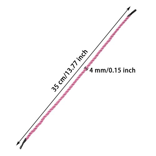 ONLYKXY 60pcs Solid Braided Twisted Handle Rope with Plastic Ends for Bag Box,13inch 3 Satins Xmas Shiny Reusable Decorative Replacement Carrying Portable Thread Cord Trim String (Pink)