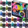 ALEXES Chameleon Mica Powder – Epoxy Resin Color Pigment Powder - Color Shift Mica Powder -16 Colors Jars Set - Holographic Mica Powder