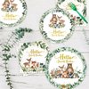 Woodland Baby Shower Party Supplies, Woodland Animal Baby Shower Decorations Include Plates, Napkins, Forks, for Animal Theme Woodland Creatures Party Decorations, Serve 24