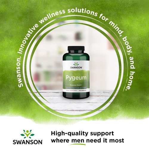 Swanson Pygeum - 120 Capsules, 400 mg Each - Herbal Supplement for Male Prostate Health, Bladder, and Urinary Tract Support (3 Pack)