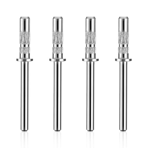 4 Pcs Small Mandrel Nail Bit 3mm Mini Mandrel Nail Bit Nail Sanding Bands Shaft 3/32 Shank Sanding Bands for Nail Drill Professional Nail Drill Bits for Electric Drill File Machine Manicure Accessory
