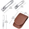 YOUGUOM Nail Clipper Set - Stainless Steel Fingernail Clippers Toenail Curved Blades Nail Cutter and Nail File w/PU Sheath for Men Women