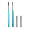2pcs Nail Art Clean Up Brushes, Painting Brushes for Nails with Round & Angled Head Pen Painting Tools for Nail Art Design & Polish Mistake Cleaning (Marine Blue)
