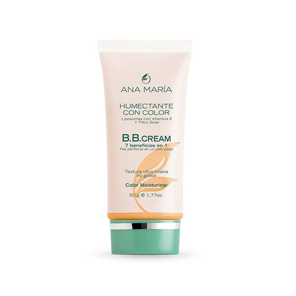 Ana Maria Cosmeticos BB Cream Humectante con Color Emulsion Facial | Color Moisturizer Skin Foundation 7 Benefits in 1 1.77oz-50gr (Medio | Medium)