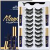 Menaka Magnetic Eyelashes with Eyeliner Kit- 3D Cat-eye Magnetic Lashes Kit with Applicator,Updated 4 Tubes of Magnetic Liner & Natural Look, Reusable, Easy to Apply 10 Pairs