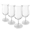 Lily's Home Unbreakable Plastic Hurricane Glasses. Stemmed Cocktail Glasses made of Shatterproof Plastic and Ideal for Pina Colada, Daiquiri and Iced Tea. Reusable, 14 oz. Each, Set of 4 (Clear)