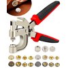 Snap Button Tool Kit, Heavy Duty Snap Fastener Tool with Built-in Hole Punch, 40 Sets 4 Colors Metal Button Kit for Boat Cover Repair, Ideal Marine Snap Setter Tool for Boat Covers, Canvas, Fabric