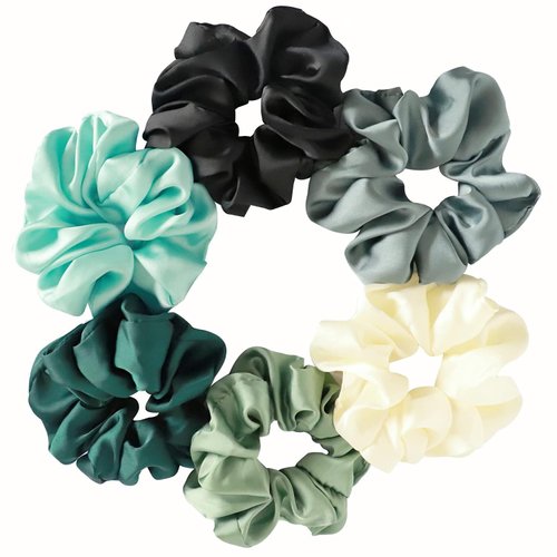 4Pcs Random Color Satin Silk Scrunchies for hair,Big Hair Satin Hair Ties Ponytail Holder No Hurt Your Hair Use Safety Easy to Wear,Elastics and Ties,Beauty and Personal Care,Hair Accessories