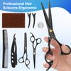Hair Cutting Scissors Kit, Professional Barber Shears Set with Hair Scissors Thinning Shears, Tijeras para Cortar Cabello Haircutting Sheers Hair Cut Blending Salon Scissor for Men Women Pet