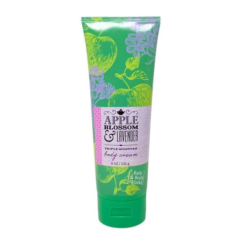 Generic Bath and Body Work Apple Blossom & Lavender Body Cream and Shower Gel Bundle - Full Size, Green