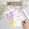 Sahjzk Floral Castle Style Fill-In Birthday Invites(4"x6"), Princess Birthday Invitations with Envelopes(20-Pack), Birthday Party Supplies for Girls, Teen, Kids-A10
