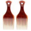 Beomeen Hair Pick Comb for Curly Hair, 2 Pack Smooth Afro Comb Lift Detangle Hair Comb Hair Picks for Men No Frizz Wide Tooth Comb Hair Styling Tool