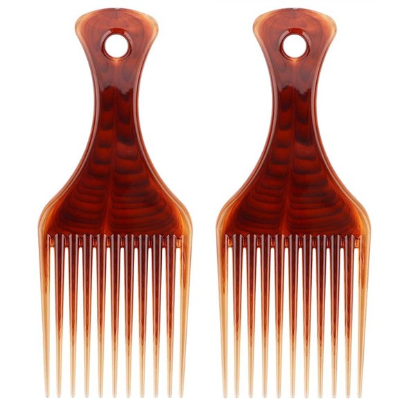 Beomeen Hair Pick Comb for Curly Hair, 2 Pack Smooth Afro Comb Lift Detangle Hair Comb Hair Picks for Men No Frizz Wide Tooth Comb Hair Styling Tool
