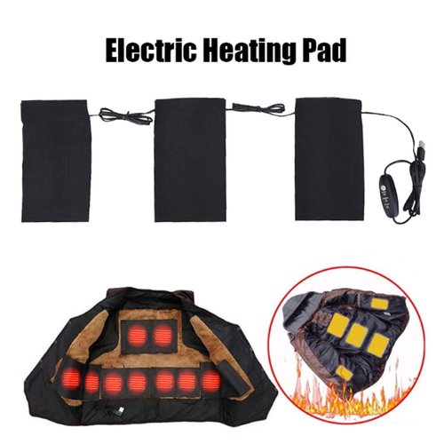 Washable USB Heating Pads, 5V 2A 8.5W Lightweight USB Electric Cloth Heater Pads Set for DIY Warm Vest Clothes Jackets Warmer for Outdoor Winter Cam Electric Blanket Cordless