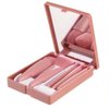 Easy-taken Travel Makeup Brush Set, COSHINE 5pcs Mini Complete Function Cosmetic Brushes Kit (5pcs with mirror)