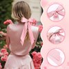 Mimorou 16 Pcs Satin Hair Bows for Women Silky Hair Clip Hair Ribbon Clip Ponytail Holder Accessories Double Tassel Slides Metal Clips Hair Bow for Women Girls Toddlers Teens Kids