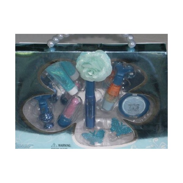 Girl Touch Blue Beaded Cosmetic Set Girls Make-up Lip Gloss Shadow Blush Makeup