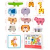 Montessori Toys for 1 2 3 4 Year Old Boys Girls, Toddler Toys Age 2-4, 1 2 3 4 Year Old Girl Boy Birthday Gifts, 10 pack Wooden Animal Blocks Sorting & Stacking Education Toddler Puzzles Toys