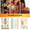 6 Sheet Women DIY Realistic Temporary Tattoos,Strong Adhesive Fake Temporary Tattoo for Birthday Pool Beach Party Decorations Supplies|Girls Face,arm,lower back,Body Waterproof Tattoo Stickers(Blue)