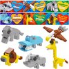 JOYIN 24 Packs Valentines Day Cards with Safari Animal Building Blocks for Valentine Party Favor, Classroom Exchange Prize, Valentine’s Greeting Cards