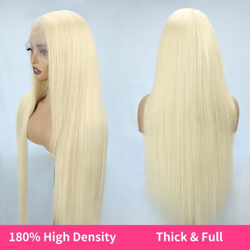 LAKASTATR Blonde Wig Human Hair 34 Inch Straight 13x4 Lace Front Wigs Human Hair 180% Density 613 HD Lace Frontal Wig Glueless Wigs Human Hair Pre Plucked With Baby Hair