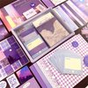 LCLAIDYDY 348 PCS Aesthetic Scrapbook Kit,Scrapbooking Supplies Kit, Junk Journal Supplies Kit with A6 Grid Notebook,Bullet Junk Journals Kit，DIY Gift Journaling Kit for Teen Girl Women（Moonlight）