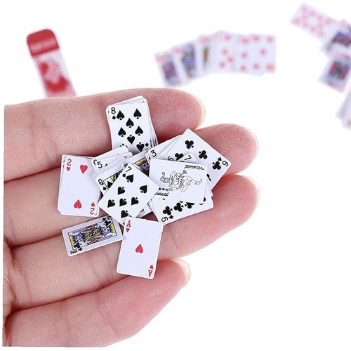 Tustao 1 Set Mini Fashion Miniature Playing Cards Dolls Poker Dolls Decoration Dollhouse Accessories Decoration for Doll Accessories Scale Dollhouse Play Sets Girl Mini Party Card Games
