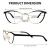Zeelool Cat Eye Blue Light Blocking Glasses Metal Frame for Women Sydney FM0125-01 Black