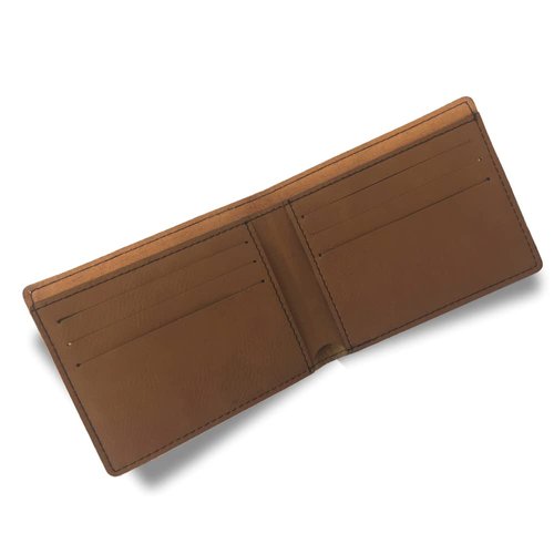 LaserGram Faux Leather Bi-Fold Wallet, Baseball Ball, Personalized Engraving Included (Rustic)