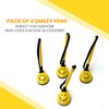 Performore 4 Pack of Secure Counter Pens with Plastic Secure Cord Attached to Adhesive Back Base Pen Holder with Smiley Face Design for Home Workplace School Office