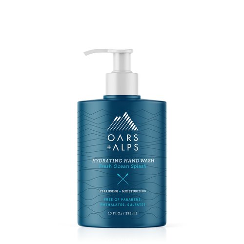 Oars + Alps Hydrating Liquid Hand Soap, Made with Coconut Oil & Aloe Vera to Moisturize Dry Hands, Gentle Hand Wash with Vitamin E, Fresh Ocean Splash Scent, 10 Fl. Oz Bottle