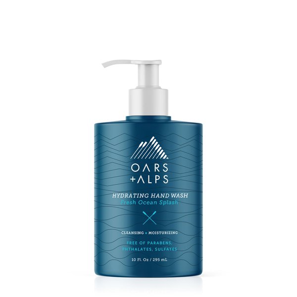 Oars + Alps Hydrating Liquid Hand Soap, Made with Coconut Oil & Aloe Vera to Moisturize Dry Hands, Gentle Hand Wash with Vitamin E, Fresh Ocean Splash Scent, 10 Fl. Oz Bottle