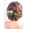 Kercisbeauty Dusty Blue Wedding Floral Hair Comb Navy Blue Headband for Brides Garden Wedding Bridal Bridesmaide Headpiece Girl Prom Hair Dress