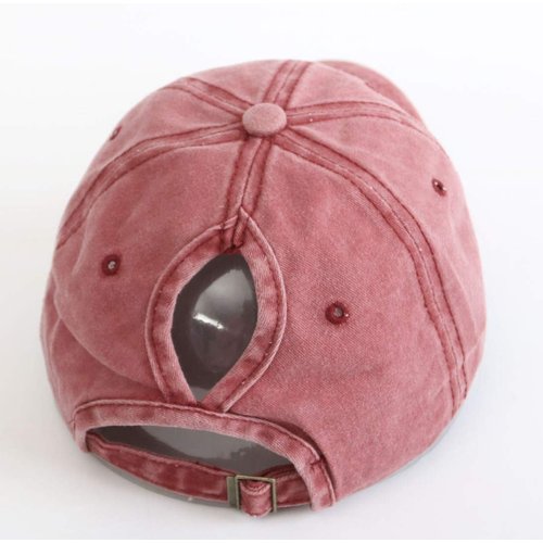 Criss Cross Hat Washed Distressed Baseball Cap Ponytail Hat High Messy Bun Ponycap for Women