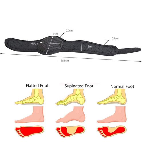 Flat Foot Arch Pad, Breathable Plantar Fasciitis Arch Support with Padding Cushion, Foot Pain Relief Cushioned Compression Wrap Support Sleeves, for Women Men Kids Heel Spurs, High Arch, Fallen Arch