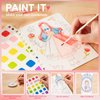 MIROLA KIDS 3 in 1 Fashion Design Drawing Book for Girls, Princess Dress-up Activity Book with Watercolor Painting, Stickers, Poking, Puzzle Puncture Painting for Kids, DIY Craft Kit for 3 4 5 6