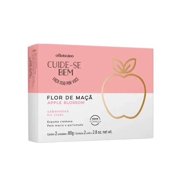 O Boticário Flor de Maçã Duo Bar Soap, 2 units of 80 g each
