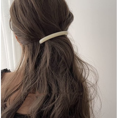 2 Pack Vivid Color Curved French Acetate Barrettes Hair Clips Metal Spring Clips Ponytail Barrette Hairstyle Hair Grip No Slip Grip Workouts Hairpins Chic Styling (Grey)