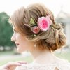 Fangsen Wedding Boho Pink Rose Flower Hair Comb Bridal Headpiece Floral Hair Accessories for Brides and Bridesmaids Silver